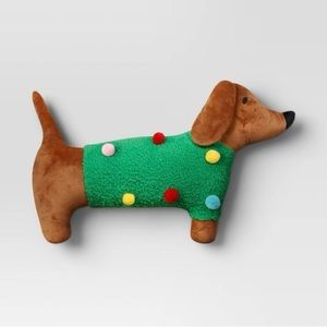 Target Wondershop Dog Christmas Sweater Novelty Throw Pillow Dachshund Weiner